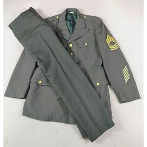 Vintage US‎ Army Dress Uniform Suit Mens 40R 34x31 Green Class A 70s MSG